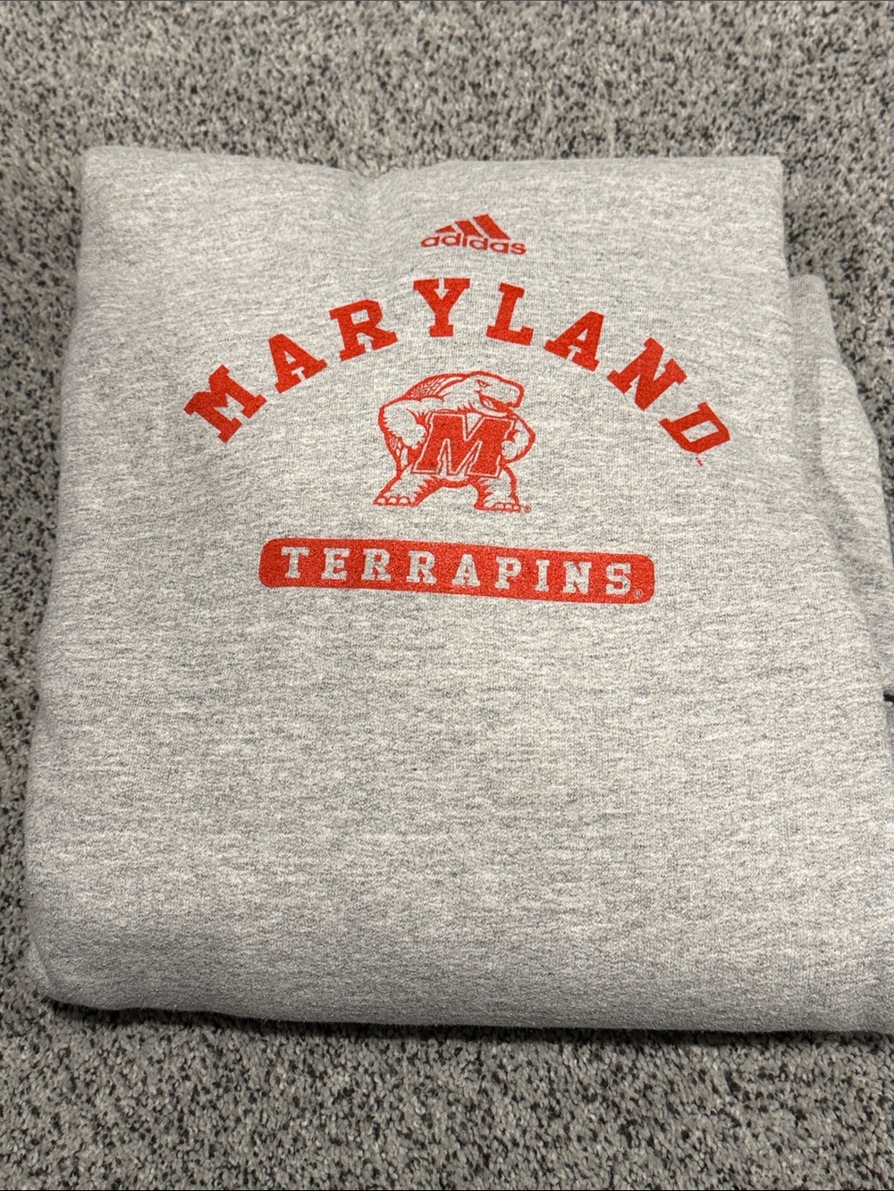 adidas Gray Crewneck Sweatshirt with Red Maryland Terrapins Logo